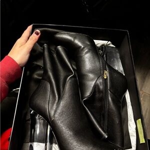 Black Leather Ankle Boots